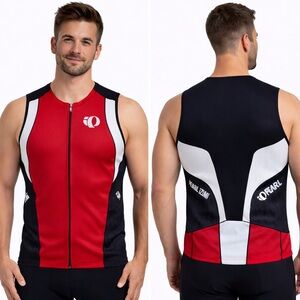 Pearl Izumi Elite In-R-Cool Tri Singlet Cycling Jersey Men’s XL Red Black White